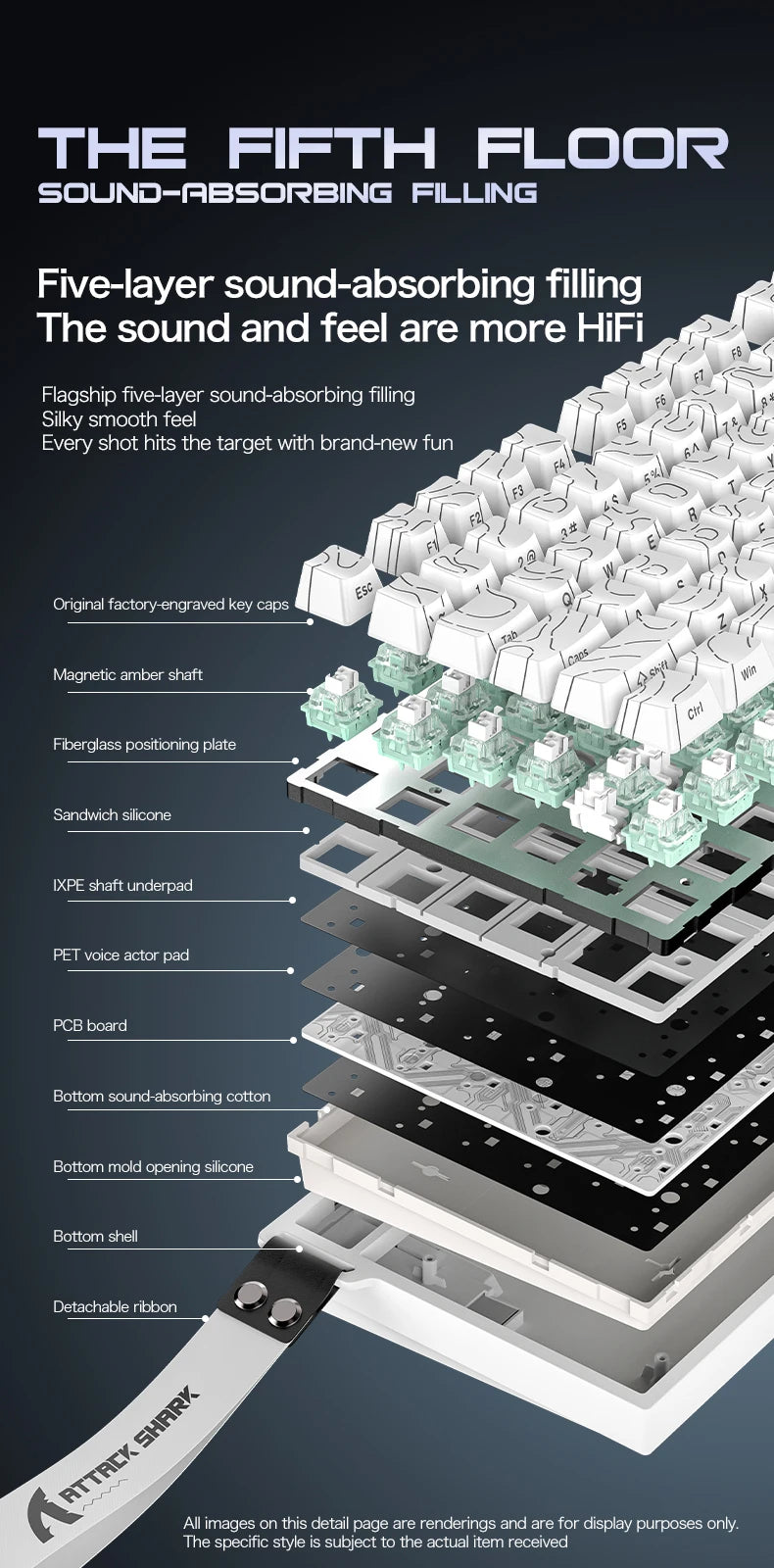 ATTACK SHARK R82 HE kabelgebundene magnetische 75%-Gaming-Tastatur mit RGB, 8000Hz, Rapid Trigger und 0.005mm Auslösung