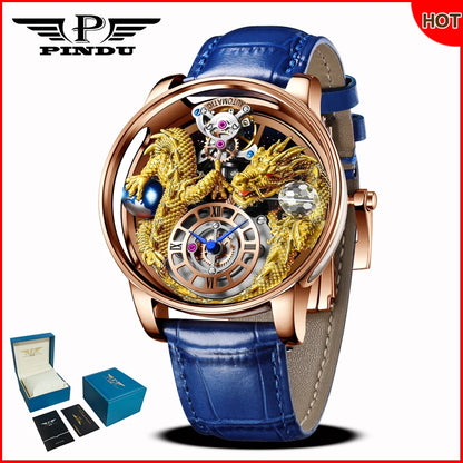 PINDU Design 2025 NEUE Herrenuhr Diamond Tourbillion Top-Marke Luxus Astronomia Quarzuhr für Herren Saphirglas wasserdichte Uhr
