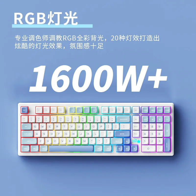VTER Galaxy100 Full Aluminum Mechanical Keyboard Tri-mode Bluetooth 2.4G Gasket Mount Hot-Swap RGB Gaming Keyboard for PC Mac