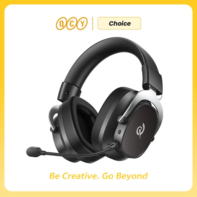 QCY Casque Gamer Sans Fil Heroad VT200 avec Microphone Détachable, Casque Over-Ear, Connexion Tri-Mode, Son Surround 7.1 pour PC, PS4 et PS5