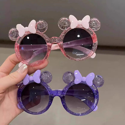 New Cute Crystal Bow Girls Children Sunglasses Fashion Trend Personalized Cartoon Sun Glasses Kids Shiny Eyewear