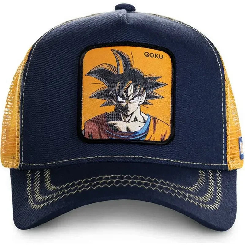 Son Goku Cap Baseball Cap Summer Travel Peaked Cap Men's Embroidery Hip-Hop Sun Visor Adjustable Trucker Mesh Cap