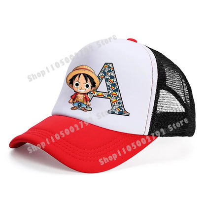 One Pieces Baseball Cap Cute Cartoon Anime Luffy Letters Casual Hats Men Adult Adjustable Sun Caps Boy Headgear Kids Hat Gift