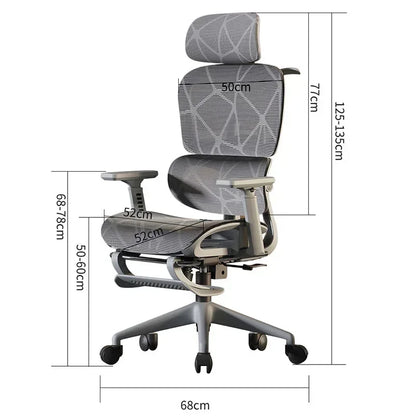 Electronic Gaming Computer Chair Adjustable Ergonomic Office Chair with Lumbar Support, Reclining Mesh Gaming Computer Chair, Swivel Executive Desk Chair with Headrest & Wheels