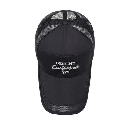 New extended brim fashionable baseball cap for summer outdoor travel, sunshade hat with mesh breathable men's and women's hats