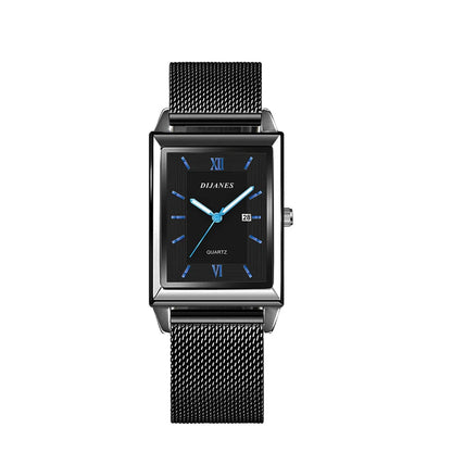 Fashion Watches for Men Luxury Rectangle Stainless Steel Men's Quartz Wristwatch Business Man Watch Clock Gift relogio masculino