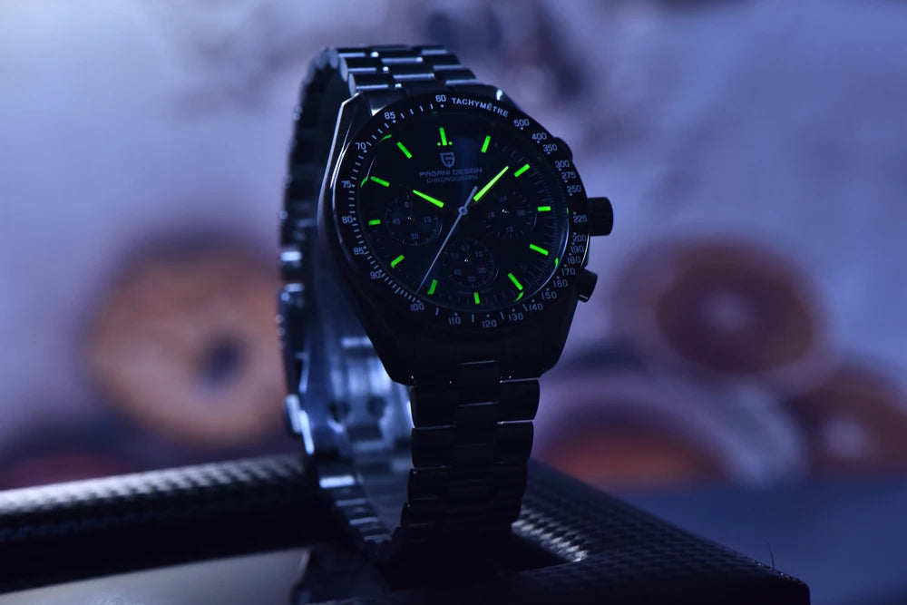 PAGANI DESIGN Moon sat – luksuzni kvarcni kronograf za muškarce, sportski stil, safirno staklo s antirefleksivnim premazom, luminescentni prikaz