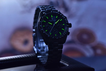 PAGANI DESIGN Moon sat – luksuzni kvarcni kronograf za muškarce, sportski stil, safirno staklo s antirefleksivnim premazom, luminescentni prikaz