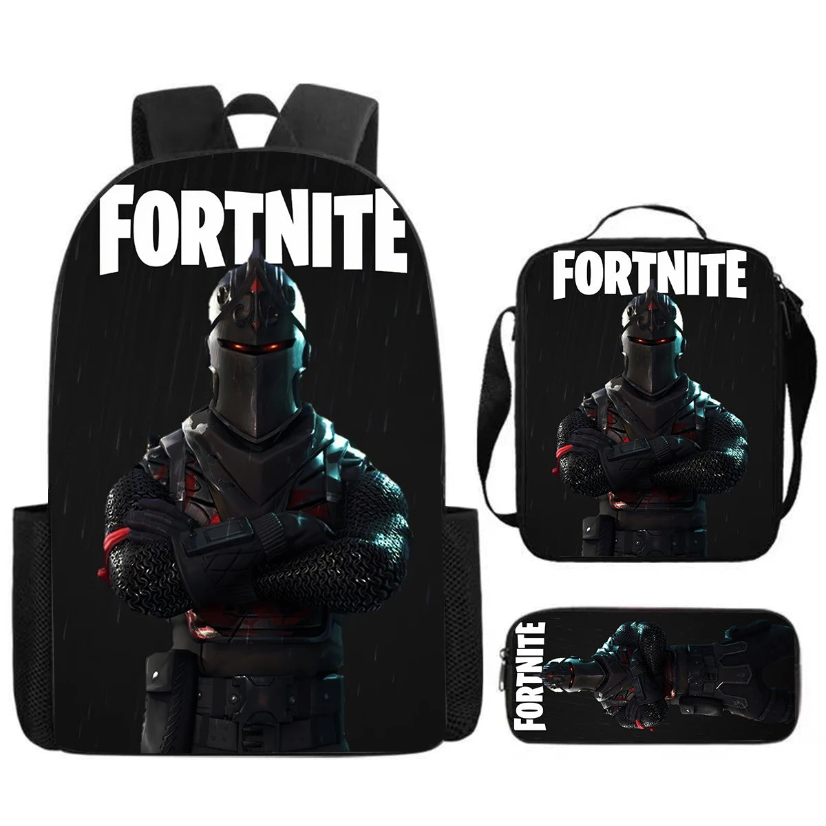 Cute Cartoon  3pcs Set School Backpack with Lunch Bag Pencil Case , Large Anime Fortnite Kids School Bags For Boys and Girls