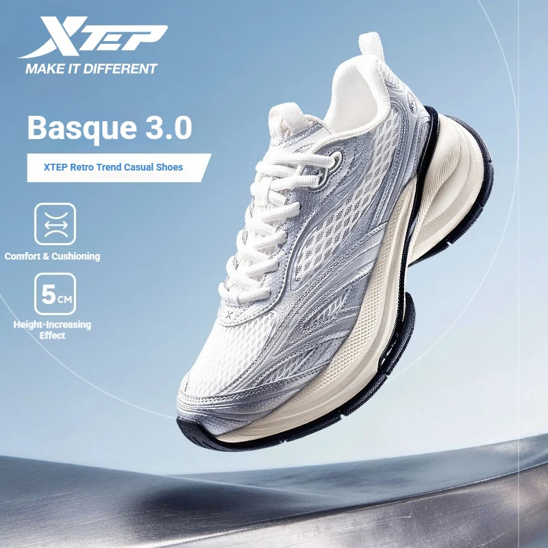 Xtep Basque 3 For Male Sneakers Retro Fashion Breathable  Luxury Height-Increasing Sports Shoes 2026 Spring 874219320001