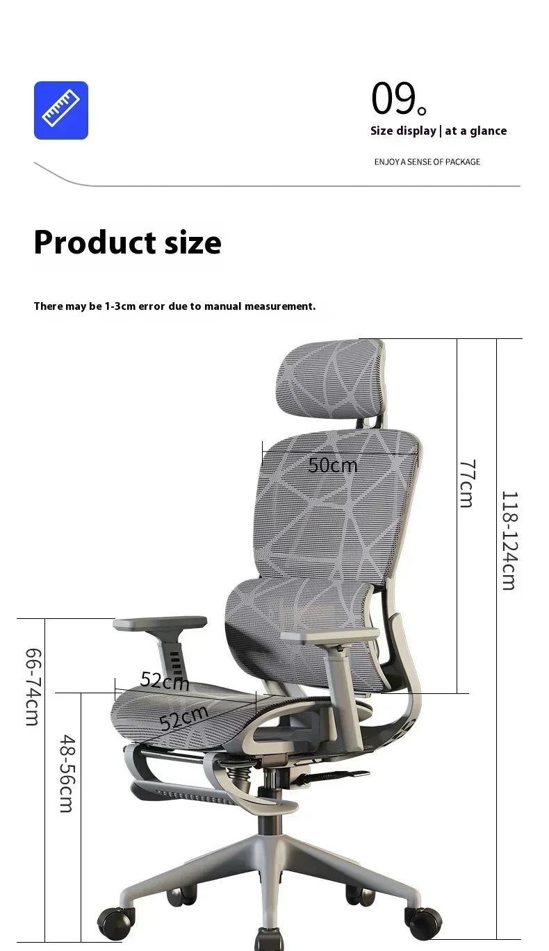 Ergonomic Gaming Office Chair Adjustable 3D Armrests Headrest Lumbar Support Computer Desk Chair with Footrest & Reclining Backrest