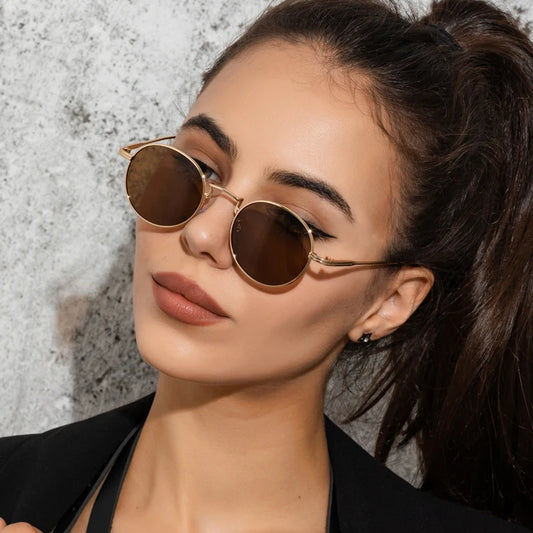 Fashion Round Vintage Sunglasses Women Men Gradient Sun Glasses For Female Retro Alloy Eyeglasses Gafas De Sol Shades