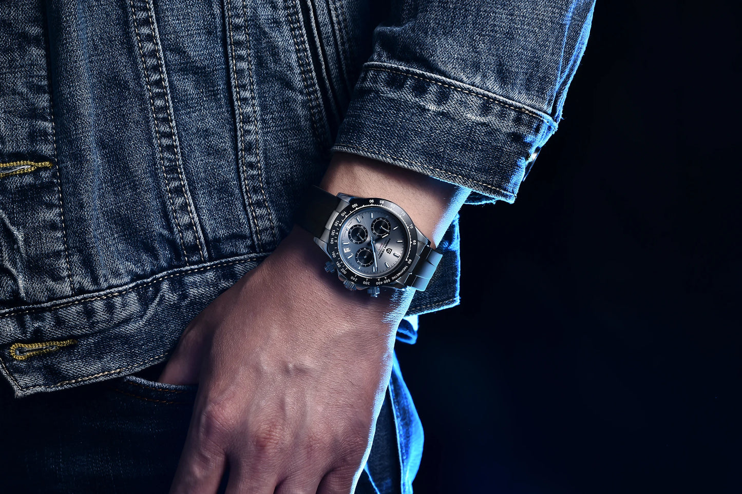 PAGANI DESIGN 1664 Luxury Automatic Mechanical Men's Watch VK63 movement AR Sapphire Crystal Rubber 100m Waterproof Men's Watch