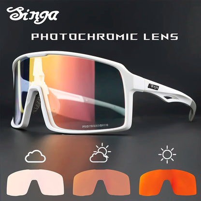 SINGA Photochromic Cycling Sunglasses Sport Glasses Road Bike Glasses MTB Eyewear for Man Women Riding Goggle Cycling Glasses