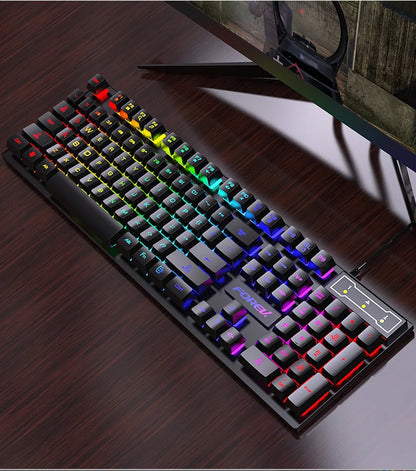 RGB Wired Mechanical Keyboard 104 Keys of Backlit Key Caps Gaming and Office Keyboard For Microsoft Windows and Apple IOS System