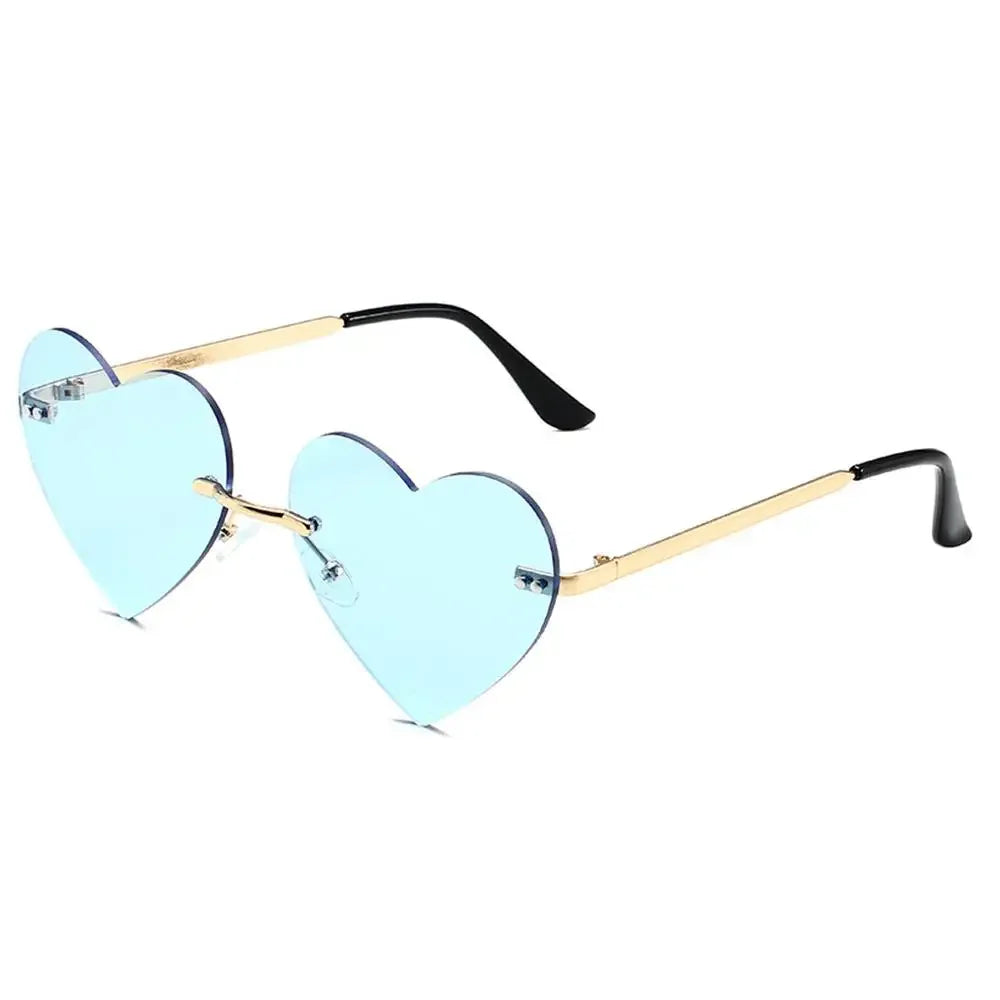 Heart-Shaped Sunglasses Heart Sun Glasses Shades Vintage 90s Glasses UV400 Protection Metal Frame Sunglasses Fancy Accessories