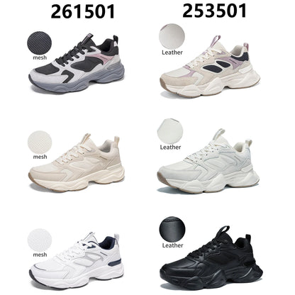 Baasploa Women Walking Shoes Lightweight Mesh Breathable Sport Shoes Comfort Soft Female Leather Height Increase Casual Sneakers