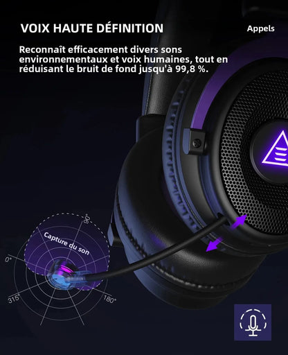 Oneodio EKSA E900 WT 2.4G Wireless Gaming Headset Tri-Mode Over Ear Bluetooth Headphones Gamer With Mic RGB For PC PS4 PS5 80Hr