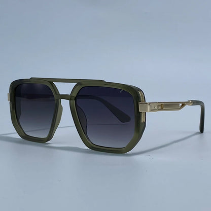 Polarized Square Sunglasses Men 2026 Luxury Vintage Double Bridge Gradient Lens Driving Shades Retro Flat Top Sun Glasses Male
