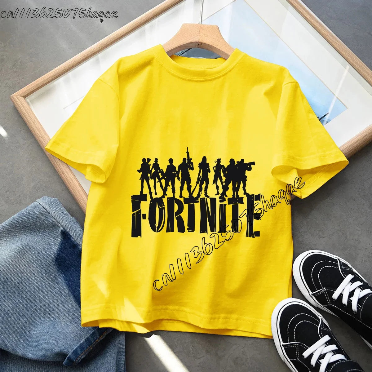Summer Game Fortnited T-shirt Bottle Royale Birthday Tops Party Wear Boys Tee Fortnight Short Sleeve Cotton Kids Clothes