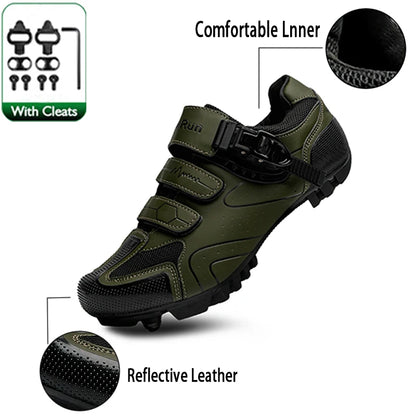 Neutral MTB Cycling Shoes, Compatible With Peloton Road Cycling Shoes, Men's Cycling Sports Shoes, Reflective Strip Design