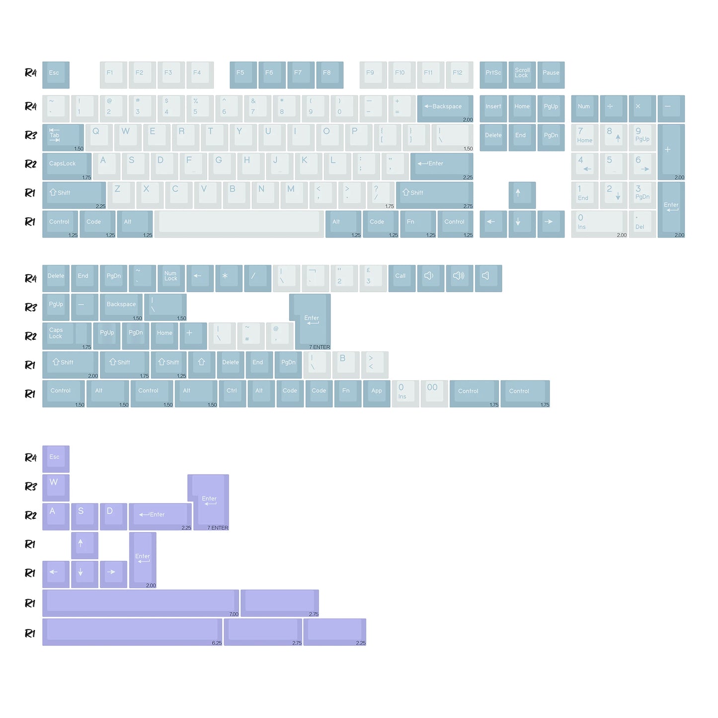 KBDiy 174 Keys/Set PBT GMK Apollo Keycap Double Shot Minimalist ISO Cherry Profile for Game Mechanical Keyboard Keycaps for MX