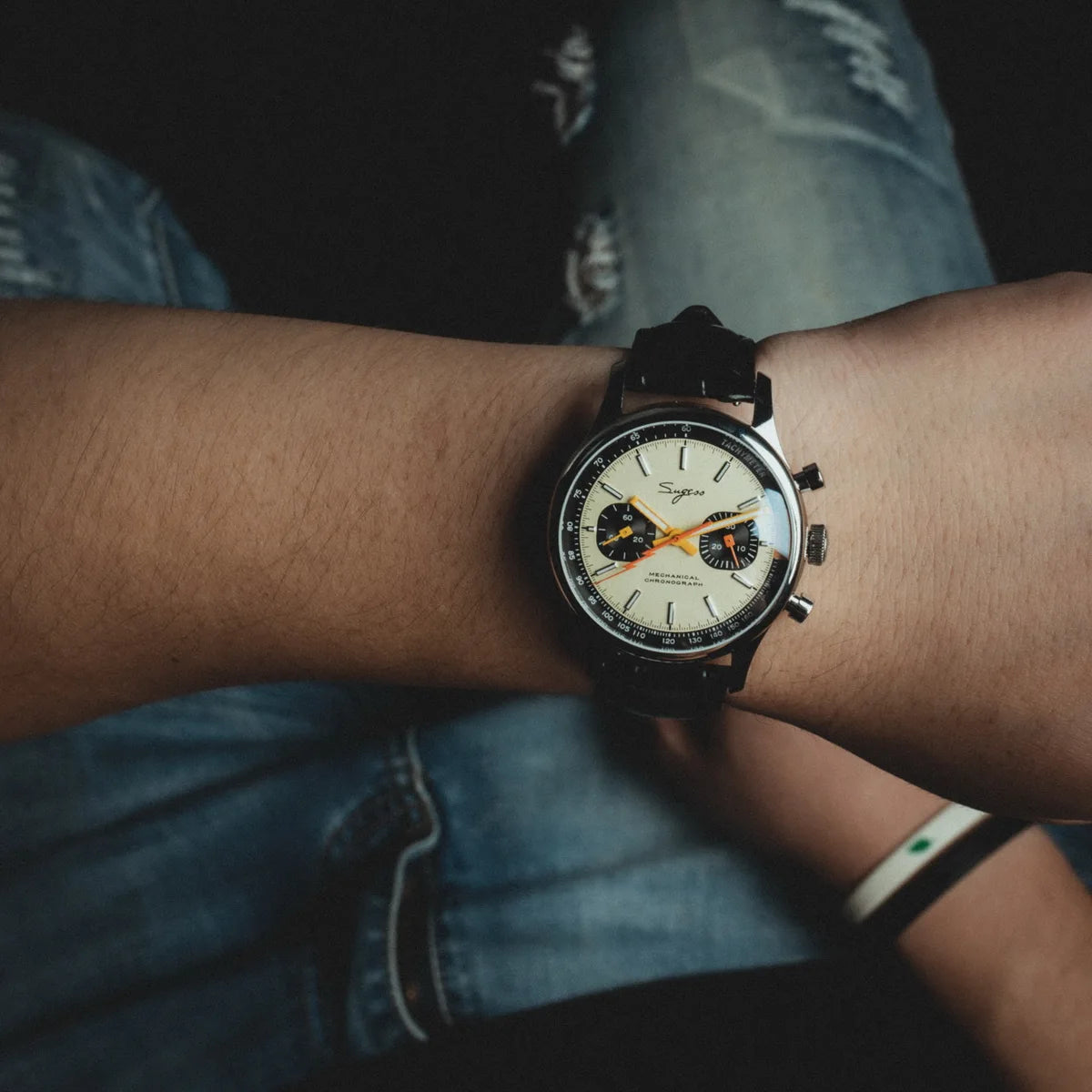 Sugess New Business Watch Mechanical Chronograph ST19 Original Swaneck Movement wristwatches Army Pilot Reloj Hombre Sappire