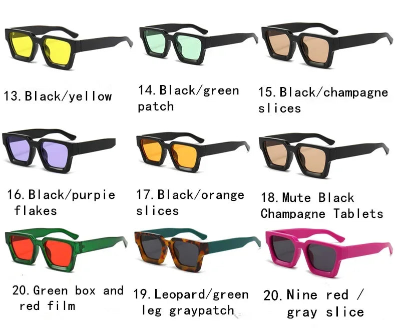 JNPCXI Fashion Square Women Luxury Sunglasses Retro Gradient Blue Designer Men Trending Sun Glasses Shades UV400