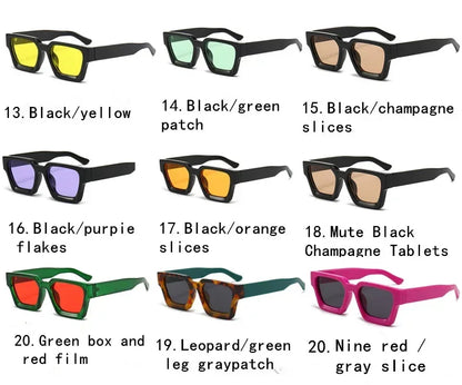 JNPCXI Fashion Square Women Luxury Sunglasses Retro Gradient Blue Designer Men Trending Sun Glasses Shades UV400