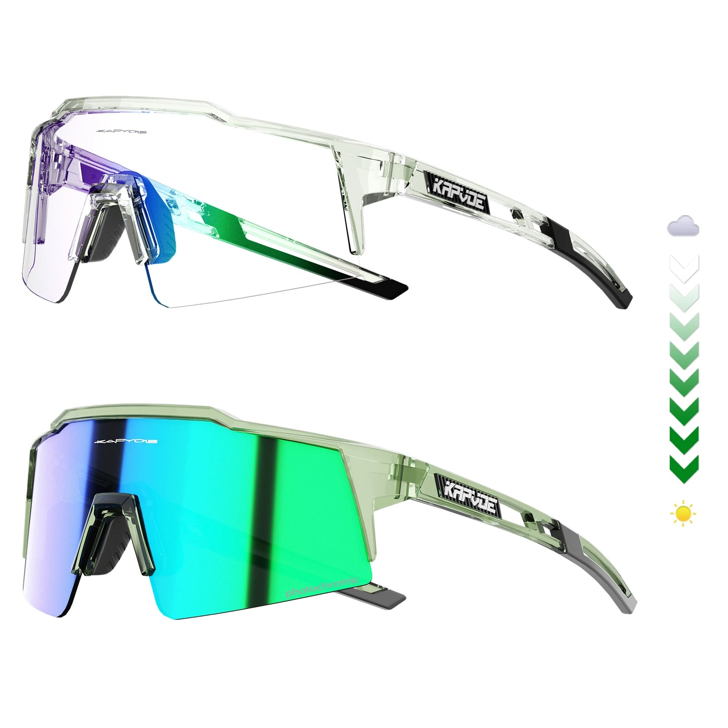 KAPVOE Photochromic Cycling Sunglasses for Men Glasses Fashion Mountain Bicycle Road Speed Cool Goggles Sports MTB Bike Eyewear
