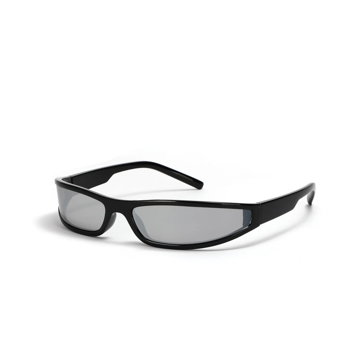 Y2k Futuristic Sunglasses Women Men Vintage Small Rectangle Frame Wrap Around Sun Glasses Punk Cool Mirror Eyewear Sports Shades