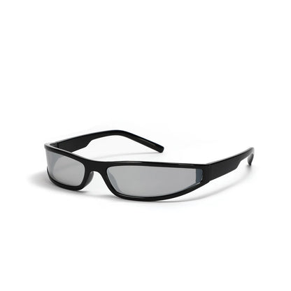 Y2k Futuristic Sunglasses Women Men Vintage Small Rectangle Frame Wrap Around Sun Glasses Punk Cool Mirror Eyewear Sports Shades