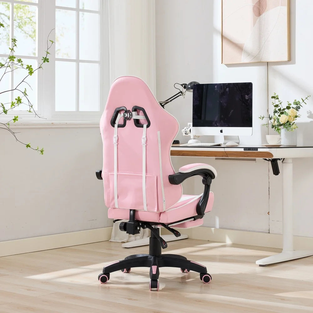 Ergonomic Rotating Gaming Chair, 360 Reclining Office Chair °   Pivoting, Height-Adjustable, Footrest, Headrest
