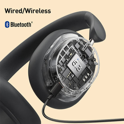 Baseus Bowie D05 Wireless Bluetooth 5.3 Headphones – HiFi Stereo Foldable 70H Battery Over-Ear Headset with Deep Bass & Dual Connection