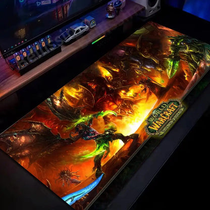 Natural Horde Alliance podloga za miško iz gume, velika podloga za računalniško mizo in tipkovnico, HD World of Warcraft igralna podloga za miško s hitrim zapiranjem robov