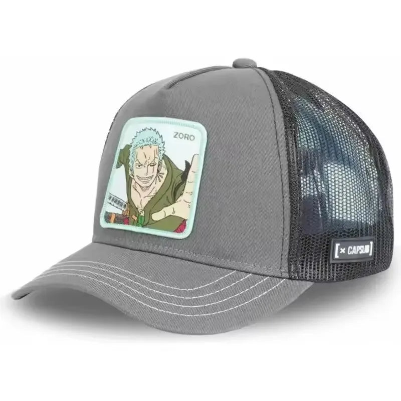 Anime ONE PIECE Hat Monkey D. Luffy Roronoa Zoro Cartoon Print Baseball Hat Adjustable Outdoor Casual Sunshade Four Seasons Hat