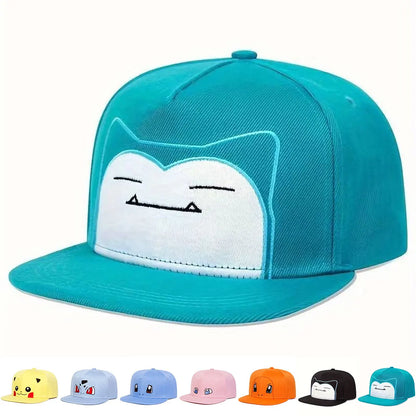 Hot Pokemon Squirtle Pikachu Bulbasaur Charmander‌ Embroidery Baseball Cap Cute Anime Adjustable Sun Hat Outdoor Sports Gifts