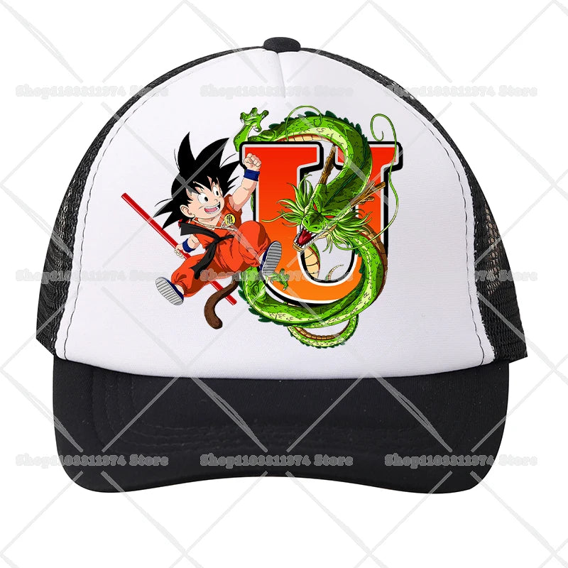 Dragons Ball Mesh Baseball Caps Cartoon Son Goku Letter Adult Kids Sports Hats Anime Summer Outdoor Sunshade Peaked Cap Gift New