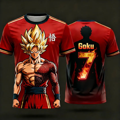 2026 Summer Dragon Ball Men's Casual T-shirt 3D Printed Short-sleevedFashion Loose Women and Kids Breathable Sports Top Shirt