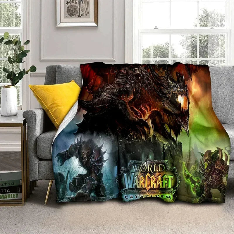 3D World of Warcraft Game WOW Lich King DH Blanket,Soft Throw Blanket for Home Bedroom Bed Sofa Picnic Travel Office Cover Kids
