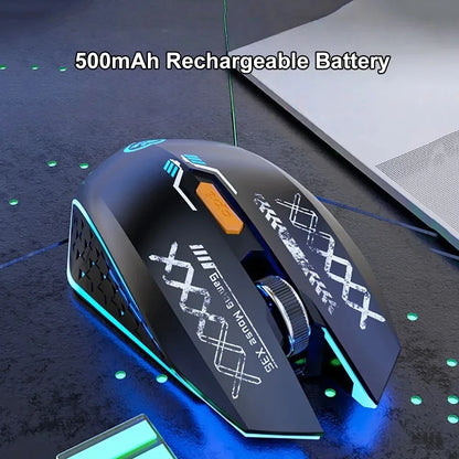 Bluetooth Mouse 2.4G Wireless Mouse RGB Backlit Dual-mode Rechargeable Silent Mice Gaming Mouse 1600 DPI Mouse for PC Laptop