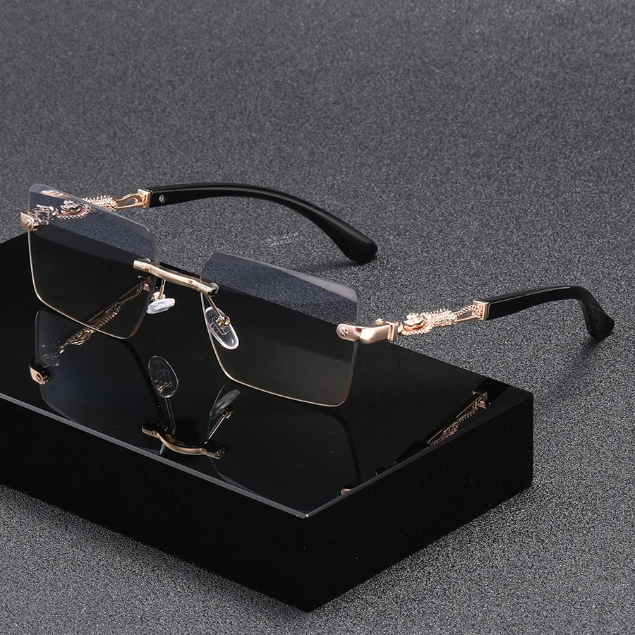 Men's and women's frameless personalized trend fashion glasses suitable for parties, gatherings, and holiday gifts