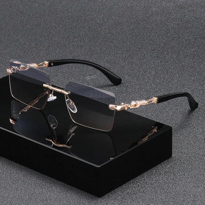 Men's and women's frameless personalized trend fashion glasses suitable for parties, gatherings, and holiday gifts