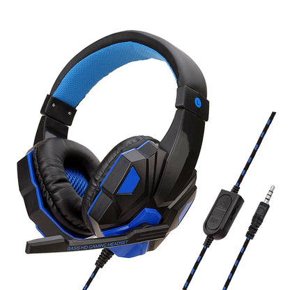 Casques de jeu supra-auriculaires, écouteurs filaires 3.5mm, écouteurs stéréo avec microphone réglable pour PS4, PS5, ordinateur portable, PC