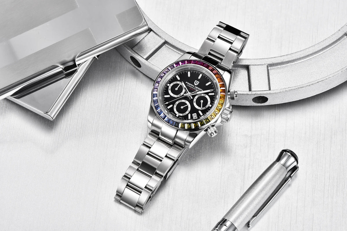 Chronographenuhr für Herren von PAGANI DESIGN – Luxuriöse Quarz-Armbanduhr, leuchtend und wasserdicht.