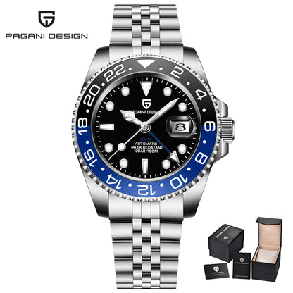PAGANI DESIGN V3 New 40MM NH34 Original Design GMT Men Mechanical Watch AR Ceramic Bezel Sapphire Automatic Sports Watch for Men