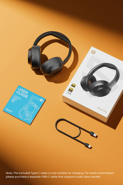 SoundPEATS Cove pro Headphones Bluetooth 6.0 -56dB ANC, Noise-Cancelling Headset, Hi-Res LDAC Lossless Audio, 95H Battery,7-Mic