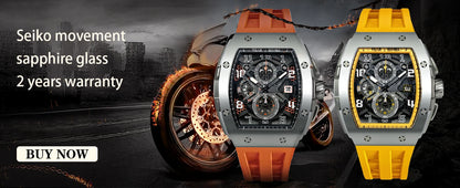 TSAR BOMBA Neue TB8204 Uhr für Herren, Japanisches Quarz-Chronographenwerk, 50M wasserdichte Armbanduhr, modische Sportuhr, luxuriöses Geschenk für Herren