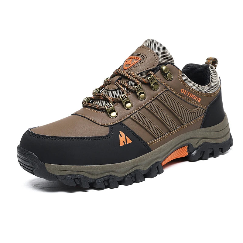 Men's Hiking Shoes outdoor waterproof Leather Anti Slip Comfortable Hunting Walking Shoes Wear-resistant Casual Sneakers
