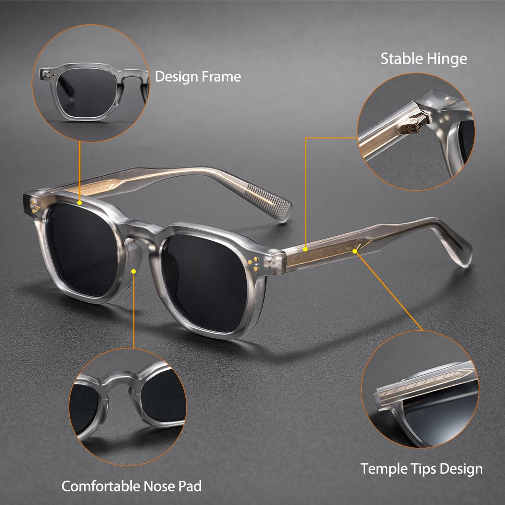 CATERSIDE New Vintage Men's Sunglasses High-Quality Square Sun Glasses Women's Outdoor Travel Beach Summer Fashion Glasses Uv400